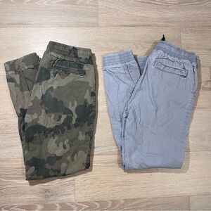 Hurley Boy's Elastic Waistband Stretch Twill Jogger Pants Set Camouflage Gray M